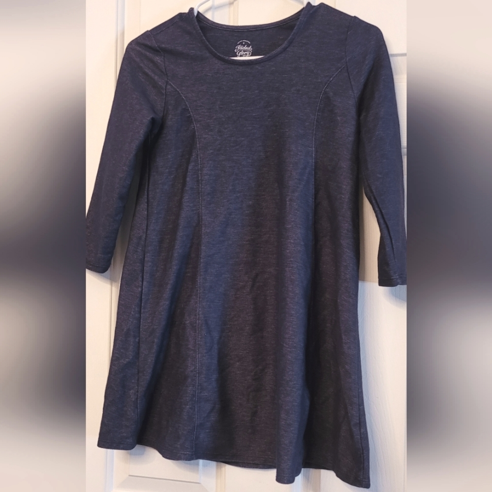Long sleeve blue dress